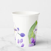 Monogram farbenfrohe Wasserfarbe Orchid-Design Pappbecher (Rechts)