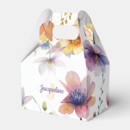 Monogram farbenfrohe Wilde Blume Illustriert Geschenkschachtel