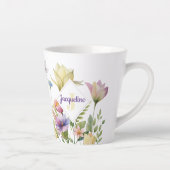 Monogram farbenfrohe Wilde Blume Illustriert Milchtasse (Rechts)