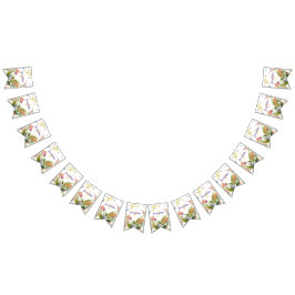 Monogram farbenfrohe Wilde Blume Illustriert Wimpelkette