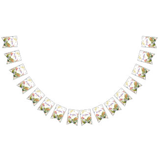 Monogram farbenfrohe Wilde Blume Illustriert Wimpelkette