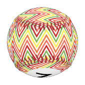 Monogram farbenfrohe Zigzag Zickzack Muster Baseball (Rückseite)