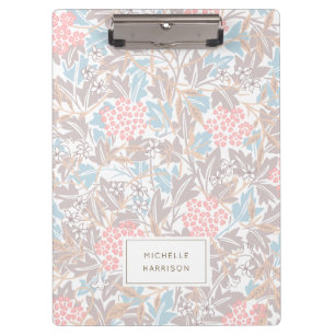 Monogram farbig floral Modernes Vintages Blau Pink Klemmbrett