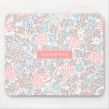 Monogram farbig floral Modernes Vintages Blau Pink