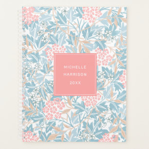 Monogram farbig floral Modernes Vintages Blau Pink Planer