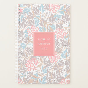 Monogram farbig floral Modernes Vintages Blau Pink Planer