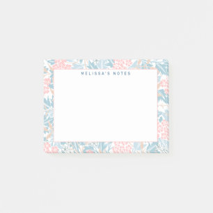 Monogram farbig floral Modernes Vintages Blau Pink Post-it Klebezettel