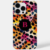 Monogram, farbig, moderne Leopardrucke Case-Mate iPhone Hülle (Rückseite)