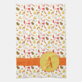 Monogram, farbige Formen Orange Single Strip Geschirrtuch (Vertikal)
