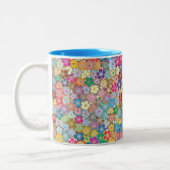 Monogram Farbige Tiny Blume Zwei-Töne 11oz Tasse (Links)