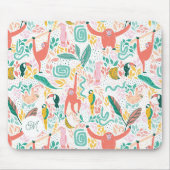 Monogram farbiger Happy Dschungle Animal Monkey Mousepad (Vorne)