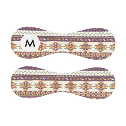 Monogram farbiges Aztec Muster Baseball (Paneele)
