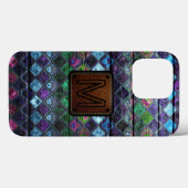 Monogram Farbiges Mosaikmuster Case-Mate iPhone Hülle (Rückseite (Horizontal))