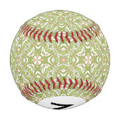 Monogram Farbiges Retro-Muster Hintergrund 2 Baseball (Rückseite)