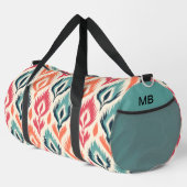 Monogram farbiges Tribal-Abstraktes Muster Duffle Bag (Rechte Ecke)