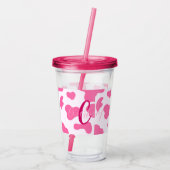 Monogram Farm Animal Pink Cow Print Acryltrinkbecher (Rückseite)