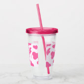 Monogram Farm Animal Pink Cow Print Acryltrinkbecher (Links)