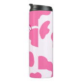 Monogram Farm Animal Pink Cow Print Thermosbecher (Nach rechts gedreht)