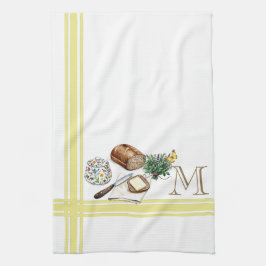Monogram Farmhouse Küchentücher Gold Strippenkräut