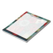 Monogram Farmhouse Patchwork Blaues Beerenbouquet Notizblock (Rotiert)