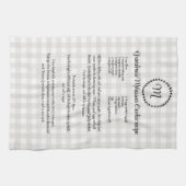 Monogram Farmhouse Rezept Keepake Buffalo Kariert Geschirrtuch (Horizontal)