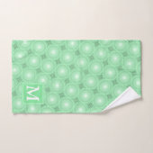 Monogram Federgrün Kreismuster Badhandtuch Set (Handtuch)