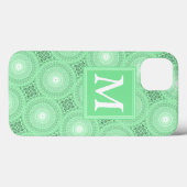 Monogram Federgrün Kreismuster Case-Mate iP iPhone Hülle (Rückseite (Horizontal))