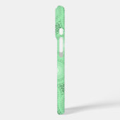 Monogram Federgrün Kreismuster Case-Mate iPhone Hülle (Rückseite / Links)