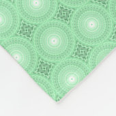 Monogram Federgrün Kreismuster Fleecedecke (Ecke)