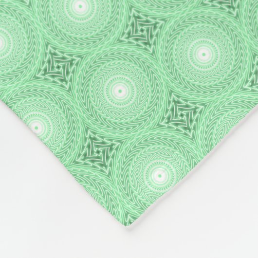 Monogram Federgrün Kreismuster Fleecedecke (Ecke)