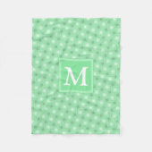 Monogram Federgrün Kreismuster Fleecedecke (Vorderseite)