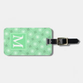 Monogram Federgrün Kreismuster Gepäckanhänger (Vorderseite horizontal)