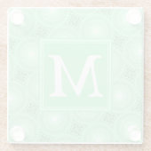 Monogram Federgrün Kreismuster Glasuntersetzer (Rückseite)