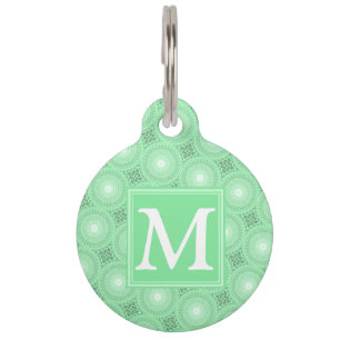 Monogram Federgrün Kreismuster Tiernamensmarke