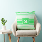 Monogram Federgrün Streifen Kissen (Stuhl )