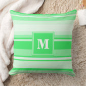 Monogram Federgrün Streifen Kissen (Decke)