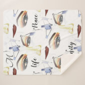 Monogram Feminine Chic Artistic Artistic Artwork Sherpadecke (Vorderseite (Horizontal))