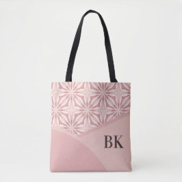 Monogram Feminine Hübsch rosa Geometrisches Muster Tasche