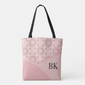 Monogram Feminine Hübsch rosa Geometrisches Muster Tasche (Rückseite)