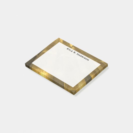 Monogram Feng Shui Gold Bullion Wohlstand Post-it Klebezettel (angewinkelt)
