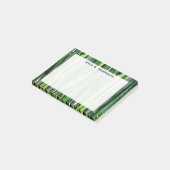 Monogram Feng Shui Green Bamboo Wealth Post-it Klebezettel (angewinkelt)