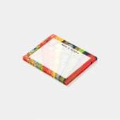 Monogram Feng Shui Yellow Green Blue Lanterns Post-it Klebezettel (angewinkelt)