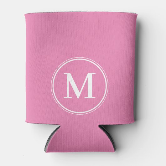 Monogram Feste Rosa-Farbe  Dosenkühler (Vorderseite)
