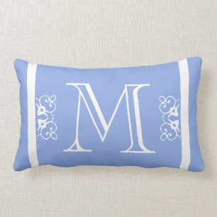 MONOGRAM Festes, helles Pulver Blaue Farbe Lendenkissen