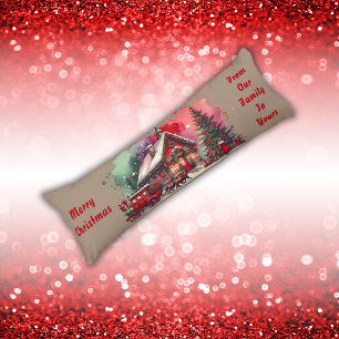 Monogram Festival Vintage Weihnachten auf braun   Seitenschläferkissen