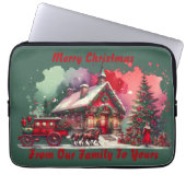 Monogram Festival Vintage Weihnachten auf grün | Laptopschutzhülle (Vorderseite)