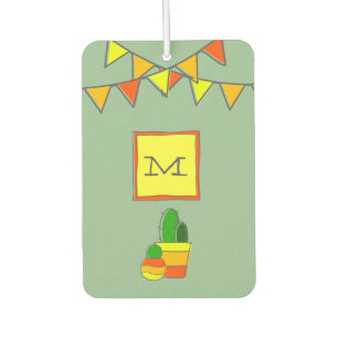 Monogram Festive Fiesta + Niedlich handGezeichnet Autolufterfrischer