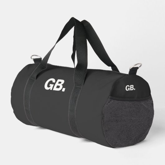 Monogram Fett Modern Minimal Schwarz Duffle Bag (Rechte Ecke)
