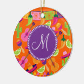 Monogram Fiesta Party Sombrero Cactus Limes Pepper Keramikornament (Links)
