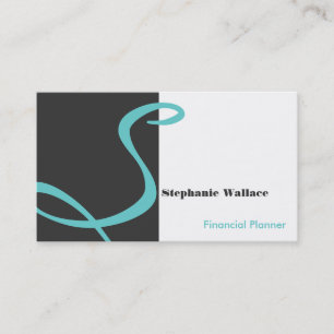 Monogram Financial Planer Business Card Aquamarin Visitenkarte
